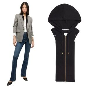 Veronica Beard Black Hooded  Dickey with Cuffs